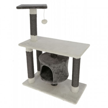Kerbl Ansamblu de zgâriat pentru pisici Jade Darklight, gri/alb, 96 x 70 x 35 cm 