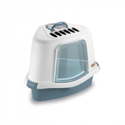 Ladă de nisip pentru pisici de colț – Sprint Corner plus, acoperită, 56 × 46 × 14 cm