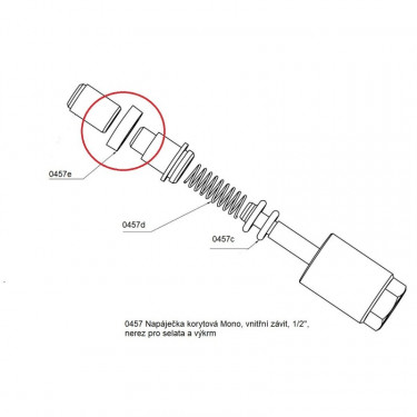 Garnitură de etanșare pentru adăpătoare tip jgheab Mono, filet interior, 1/2", inox, pentru purcei și îngrășare