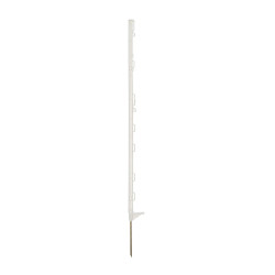Stâlp de plastic pentru gard electric, lungime 105 cm, 9 ochiuri, alb