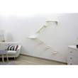 Postament de scărpinat pentru pisici Rocky, set etajere de montat pe perete, natural / alb, 6 buc