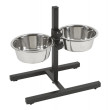 Suport + 2 boluri din inox, 2x2800 ml, negru