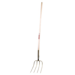 Furcă forjată Erntekönig, 4 dinți, 31 cm, cu coadă 135 cm, aurie