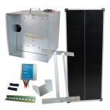 Kit de bază pentru gard solar cu cutie portabilă, controler de 10 A, panou de 100 W, consolă