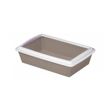 Toaletă pentru pisici TRAY 2 - toaletă pentru pisici cu margine, 50x35x12cm, maro pudră 