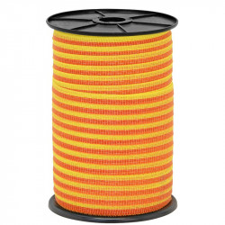 Bandă pentru gard electric, diametru 10 mm, galben-portocaliu