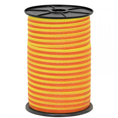 Bandă pentru gard electric, diametru 10 mm, galben-portocaliu