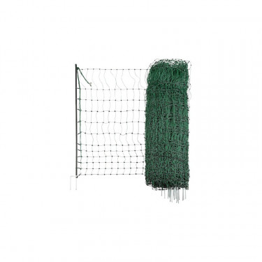 Plasă electrică conductoare pentru păsări de curte 112 cm, 25 m, verde, 2 țepi 