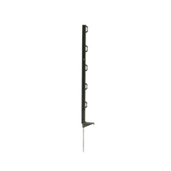 Stâlp din plastic pentru gard electric, lungime 70 cm, 5 bucle, verde închis