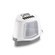Ladă de nisip pentru pisici de colț – Sprint Corner plus, acoperită, 56 × 46 × 14 cm