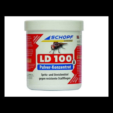 LD 100 A 1000g împotriva muștelor rezistente din grajd, insecticid pentru muște